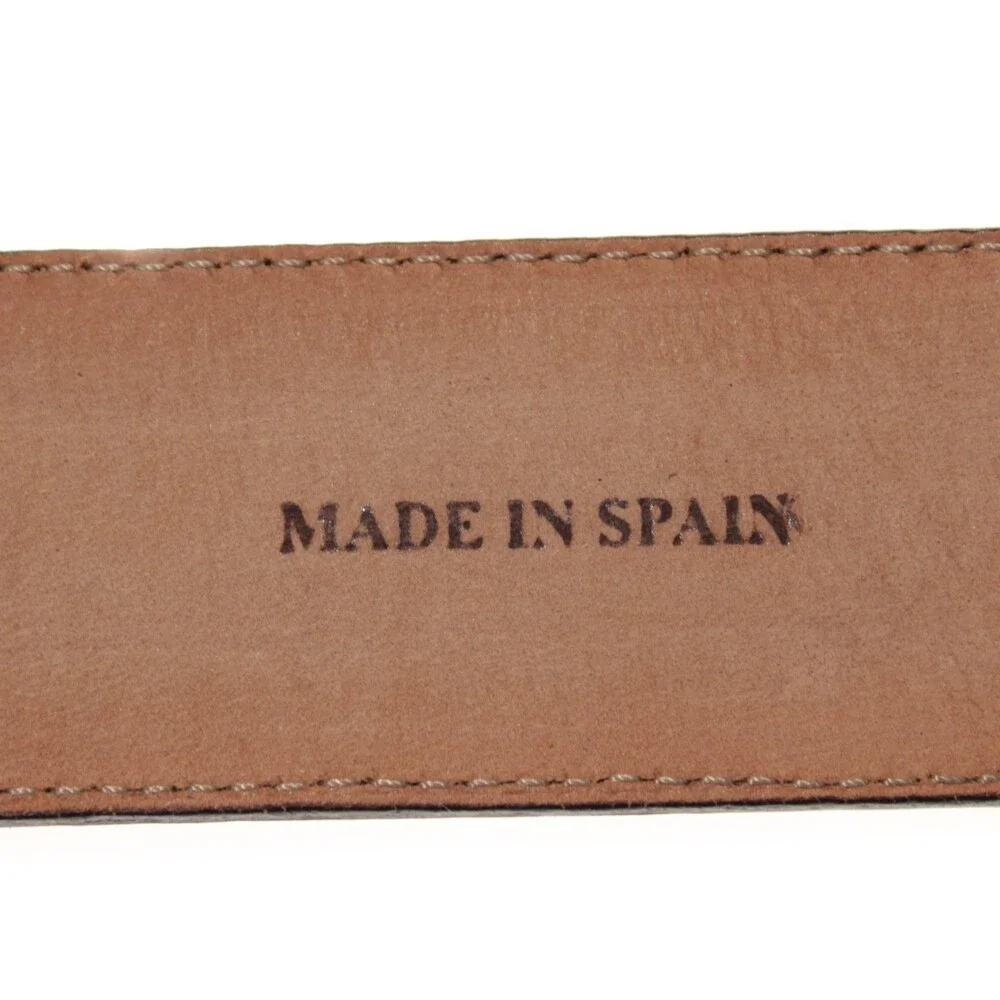 Mezlan NWT Classic Belt Size 34 US in Black Leather Made in Spain